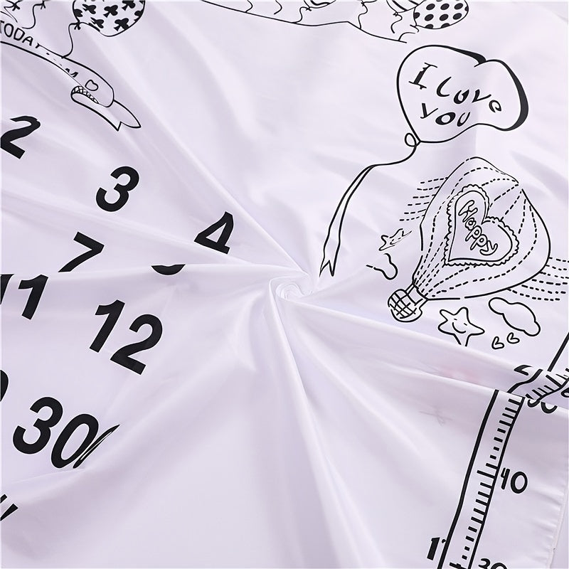 Baby Photography Blanket Soft Cotton Milestone Prop for Newborns and Monthly Photoshoots