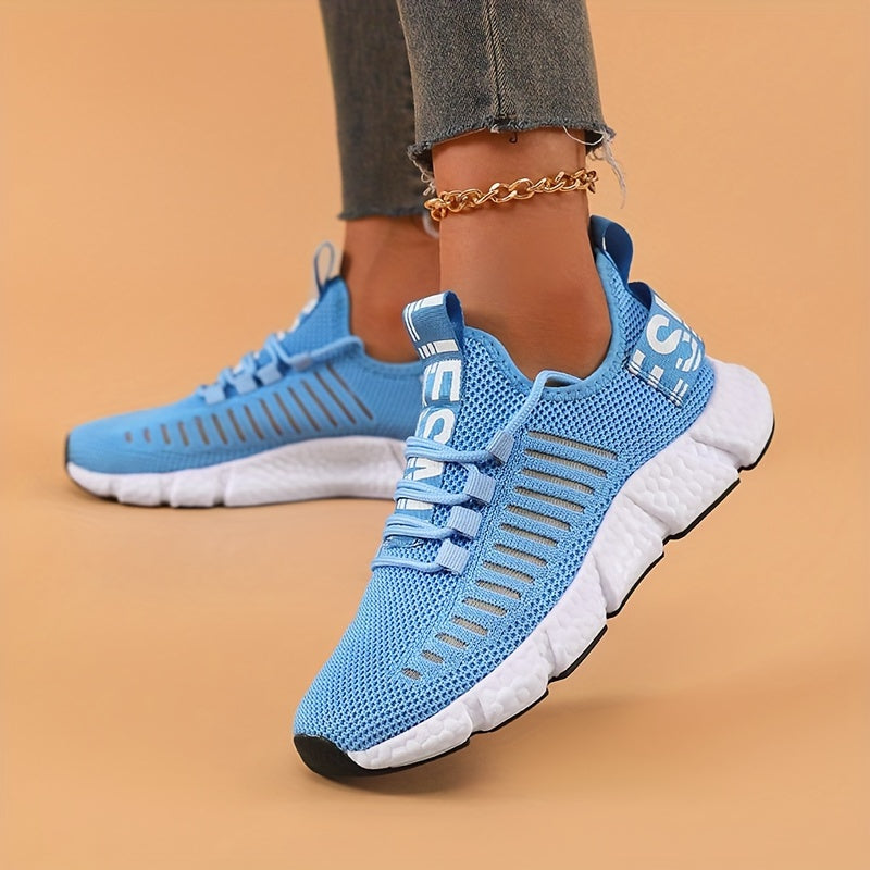 Zapatillas de running ligeras y transpirables para mujer con suela de EVA en verde y blanco
