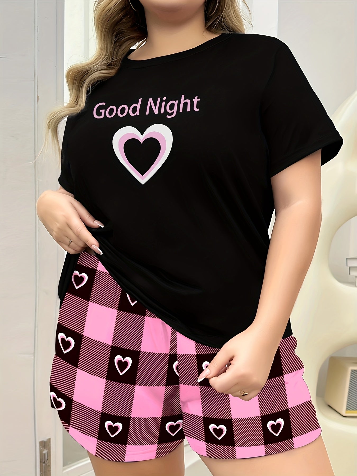 Women's Cotton Pajama Set Casual Cartoon Homewear for Sleep or Lounge