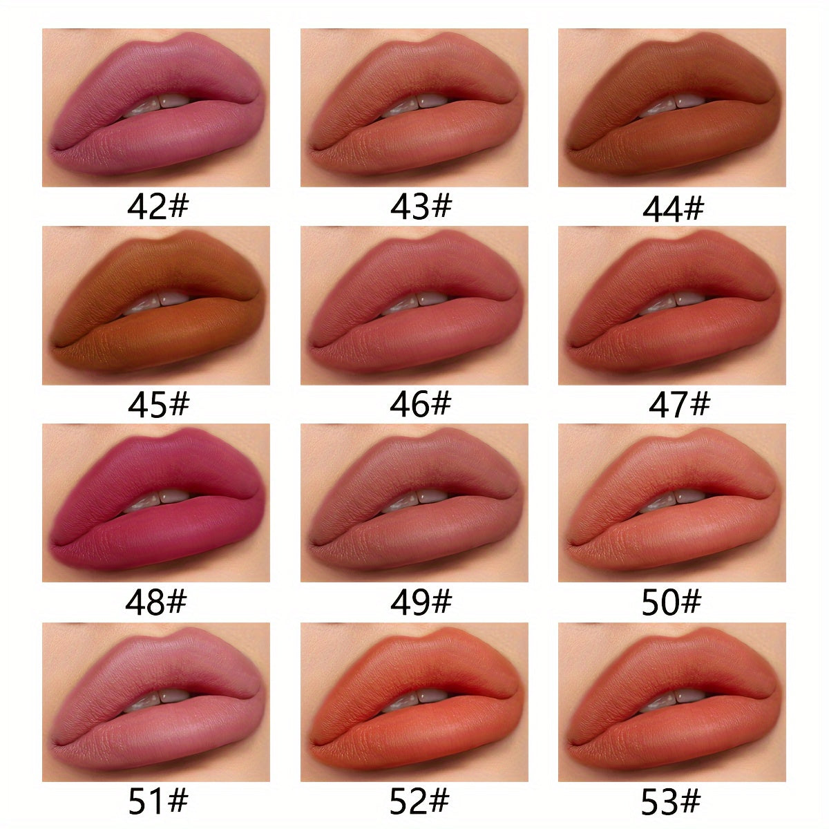 12-Piece Nude Lip Liner Set Long-Lasting Matte Non-Fade Red Tones