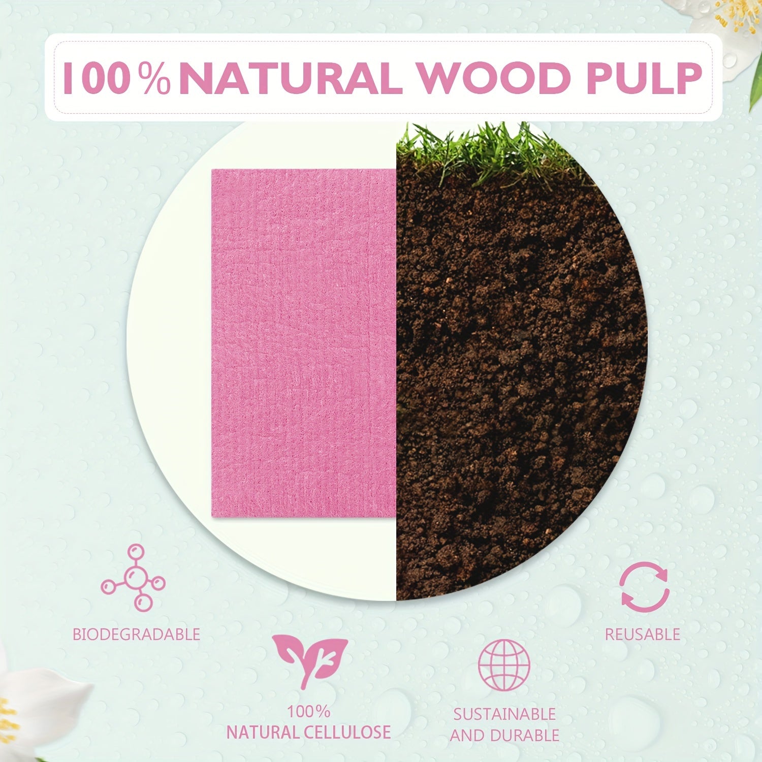 Swedish Dishcloths Kitchen Set Reusable Cellulose Sponge Cloths for Dishes