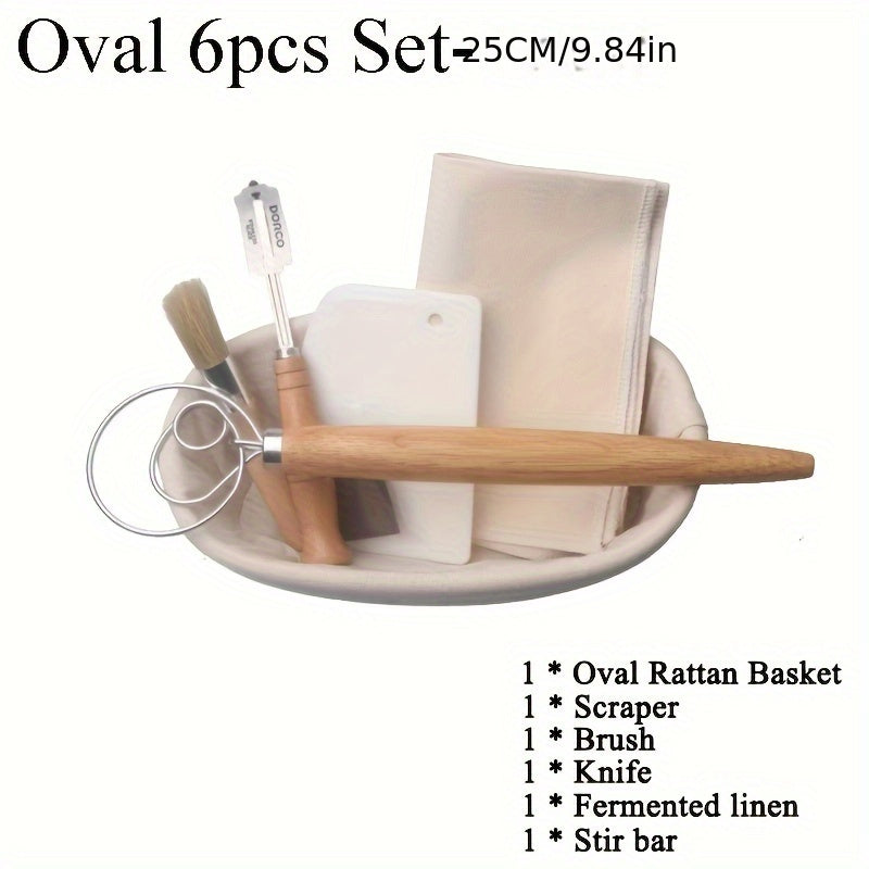 Yangi dizayn qilingan Rattan Nonni Isitish Savati To'plami, professional va uy pishiruvchilar uchun ideal. To'plamda mukammal Sourdough nonlari uchun oziq-ovqat xavfsizligi bilan ta'minlangan xamir fermentatsiya vositalari mavjud.