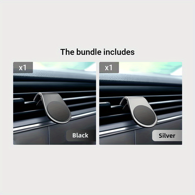 Magnitli avtomobil telefon uchun tutqich, L-shaklidagi havo chiqishi uchun o'rnatish, mobil telefon uchun