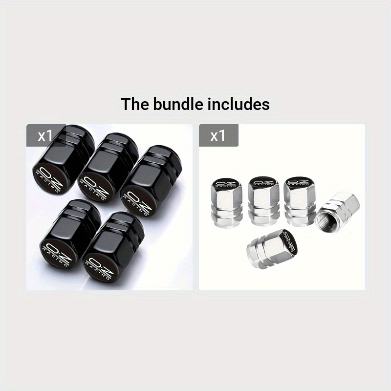 Universal Car Valve Caps Set 5 Pcs, Durable Tire Air Cover for Cars Bikes Trucks