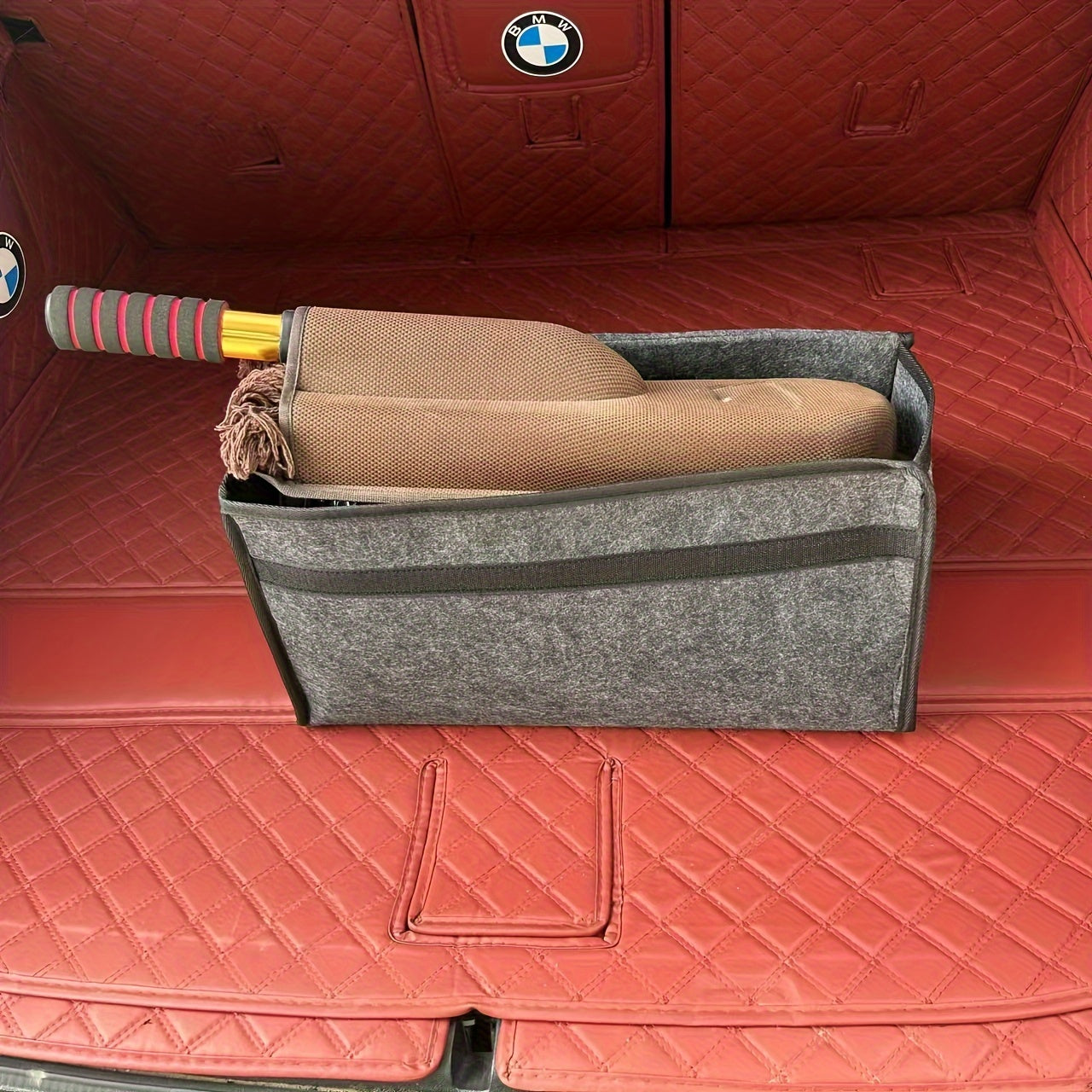Durable Polyester Car Trunk Organizer with Handle for Vehicles and Home