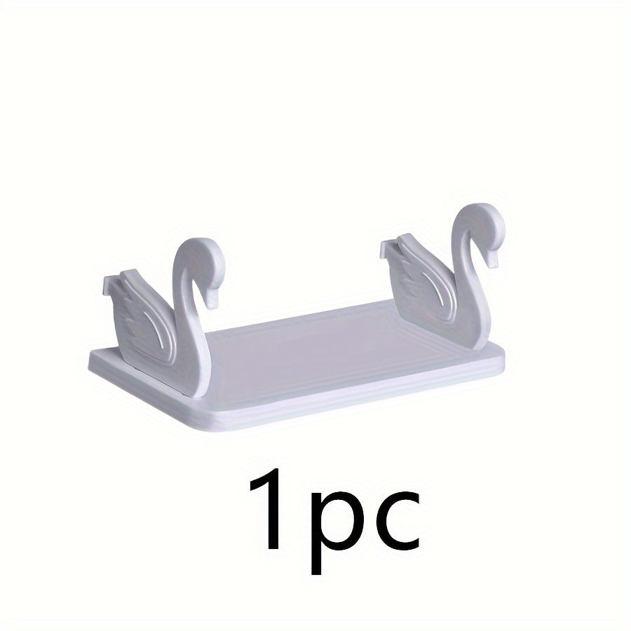 Swan-Shaped Wall-Mounted Bathroom Shelves for Storage and Organization