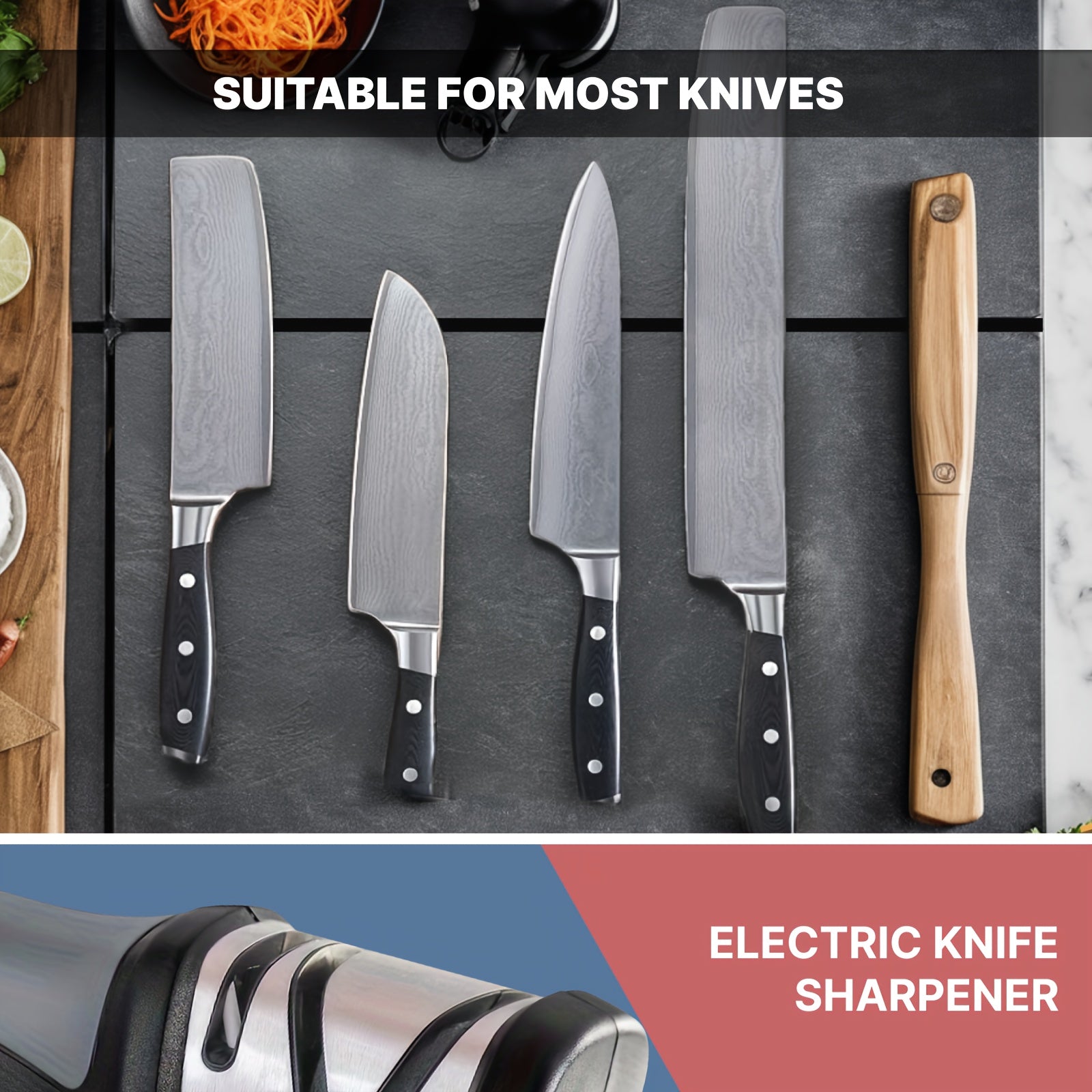 Электрическая точилка для ножей USB портативная с синтетическими колесами, керамическими стержнями, нескользящей основой