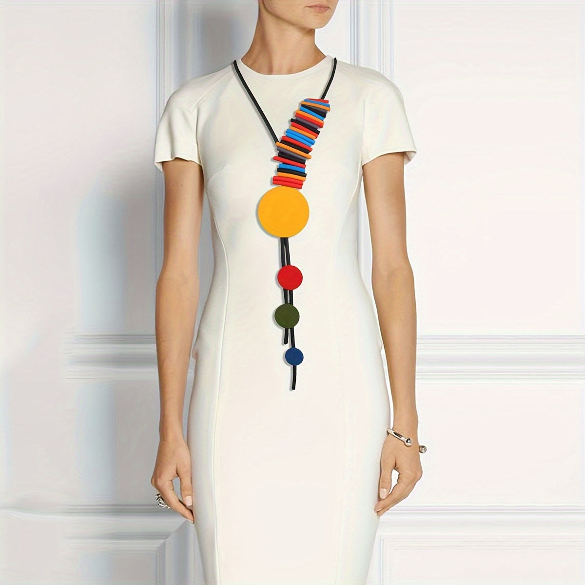 Ayollar uchun Boho Tribal uslubidagi silikon Y-bog'ich - Kundalik va bayram kiyimlari uchun uzun kauchuk zargarlik - Har mavsum uchun ko'p maqsadli bayonot asari