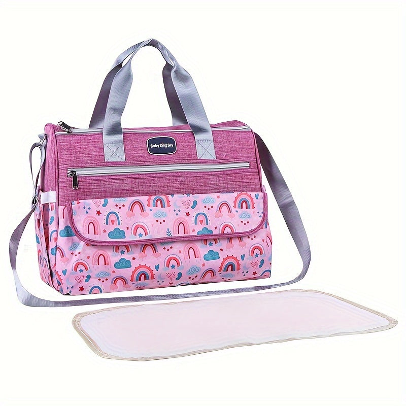 Cloud Print Shoulder Bag for Moms Large Capacity Versatile Crossbody Travel Diaper Bag