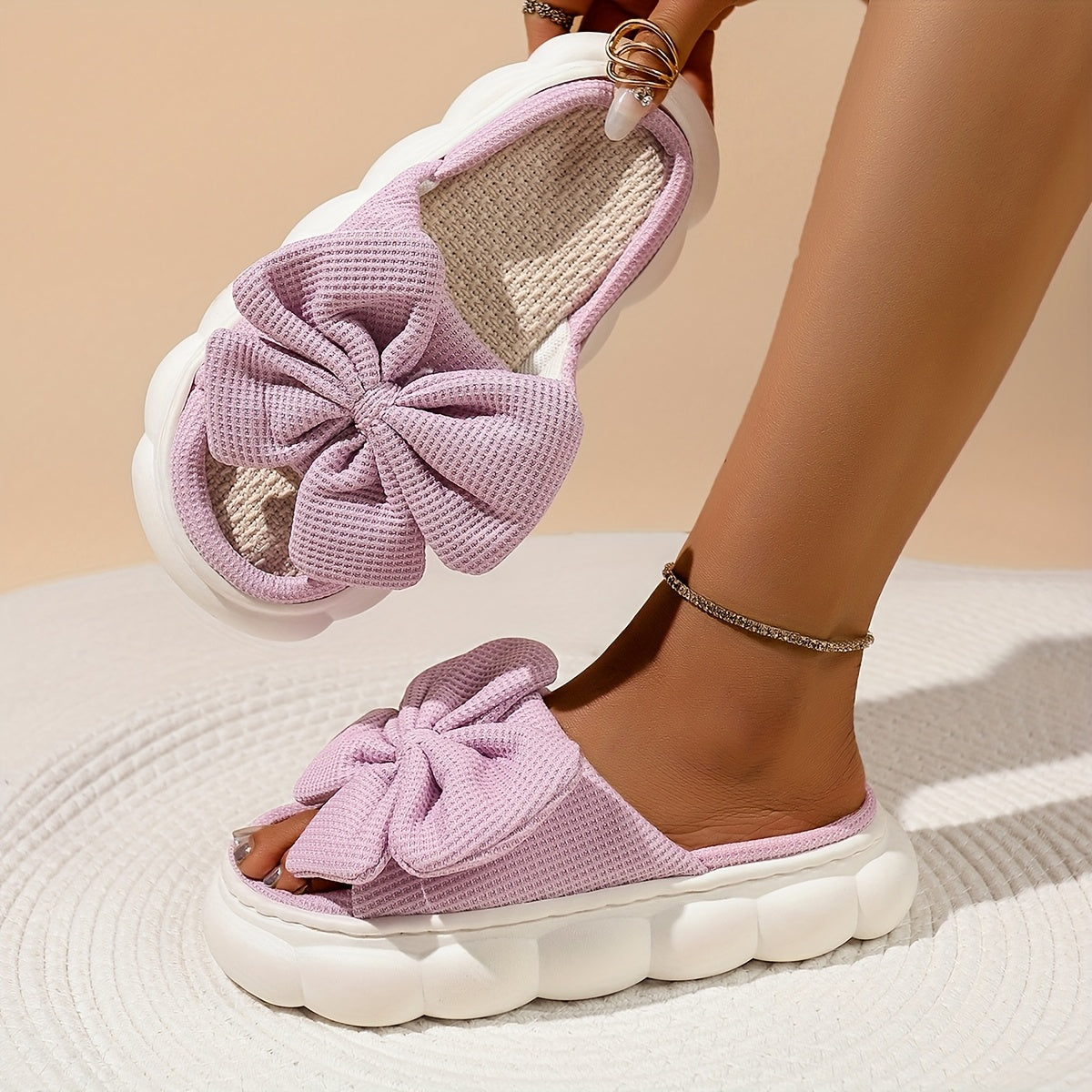 Unisex Slip-On Slippers Breathable Fabric Velvet Style Indoor Outdoor Cozy Shoes