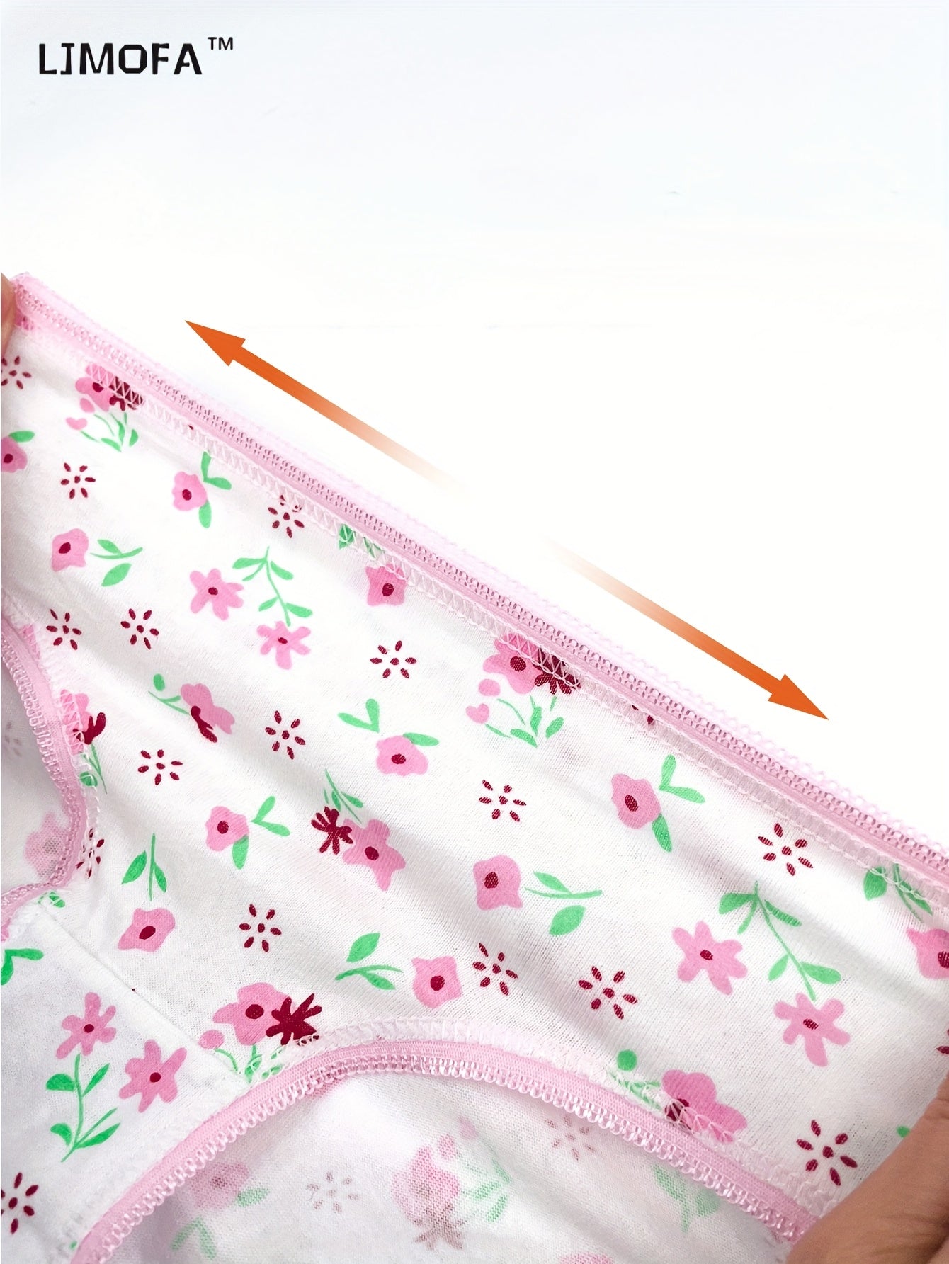 Girls Cotton Panties Set 6 Pairs Floral Love Pattern Breathable Lace Briefs