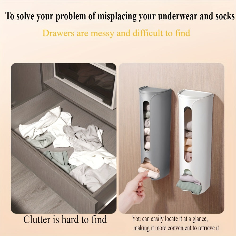 Plastic Garbage Bag Storage Box with Lid Wall-Mounted Organizer for Underwear Socks Kitchen Home