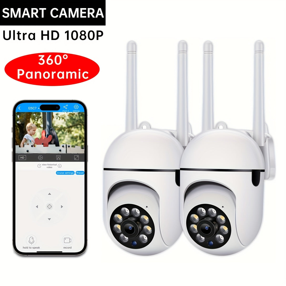 WiFi Security Camera with Infrared Night Vision Two-Way Audio Remote Viewing