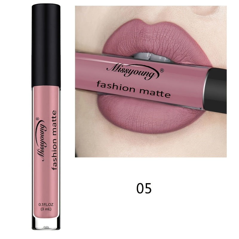 Женская матовая жидкая помада для губ, стойкая, увлажняющая, красная, черная, нейтральная