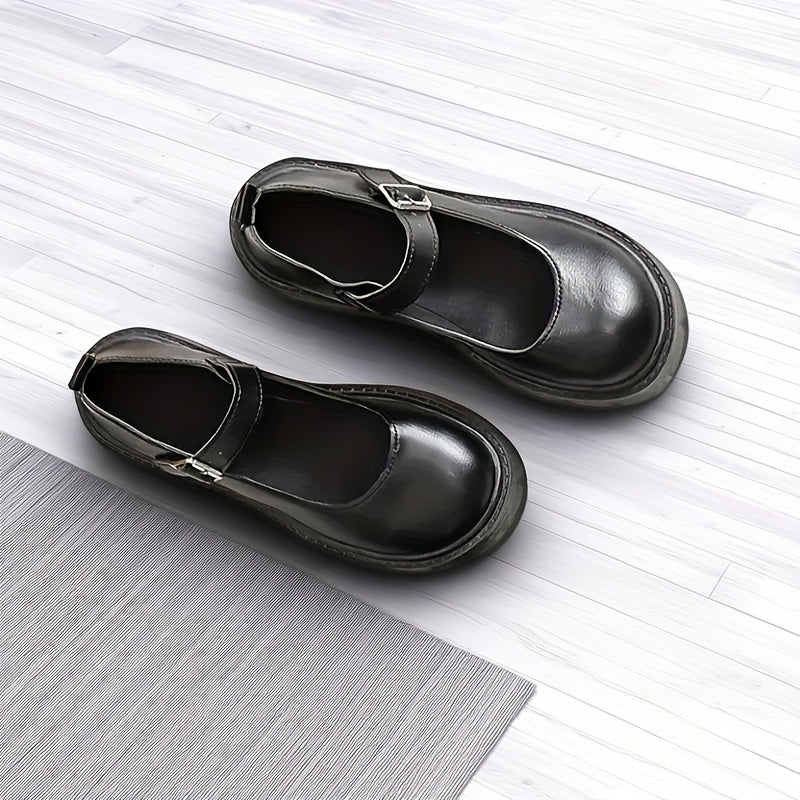 Women Loafers Platform Slip-On Shoes Black Synthetic & Fabric All-Season