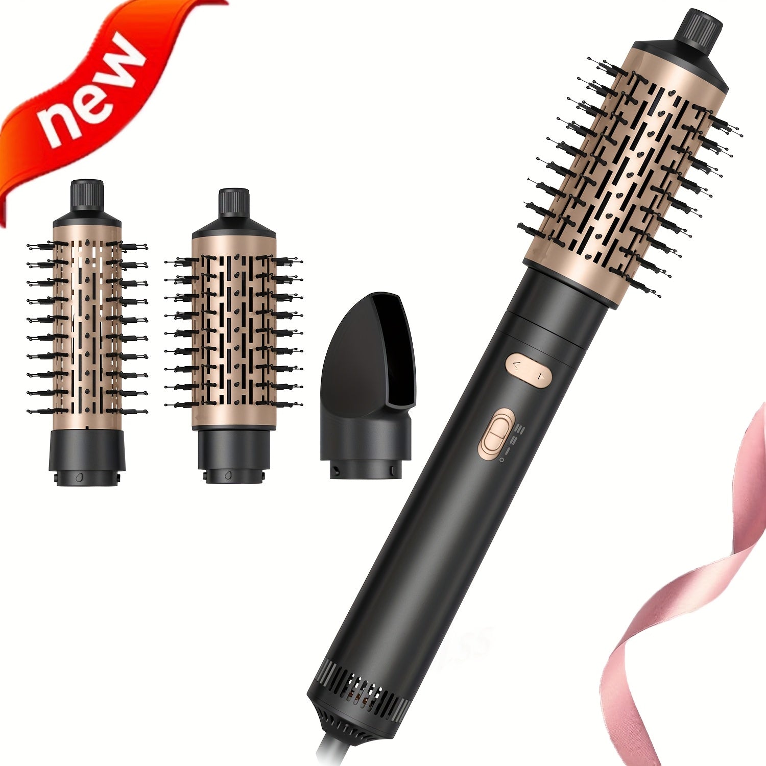 Kit combinado de cepillo de aire caliente de cerámica 3 en 1 con enchufe EU para secar y peinar