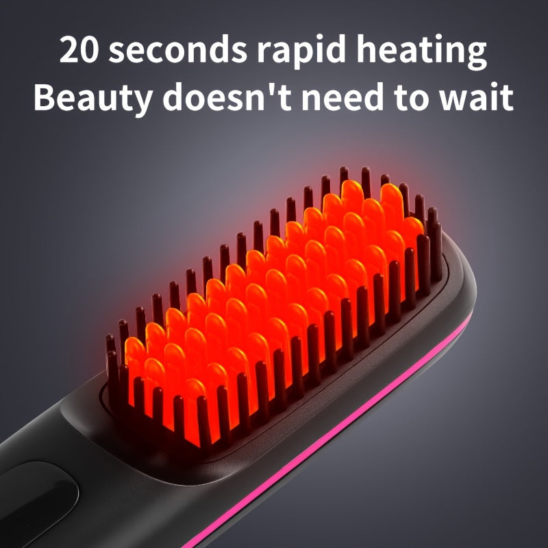 Wireless USB Rechargeable Hair Straightener with Negative Ion Technology and 3-Temperature Settings