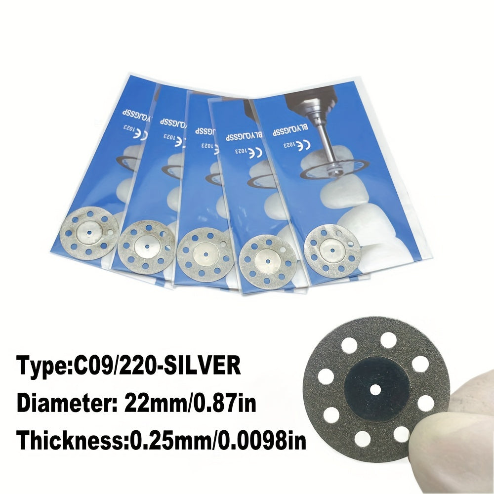 Dental Lab Diamond Discs 19mm 22mm Dual-Sided Polishing and Grinding Discs Gold or Silver