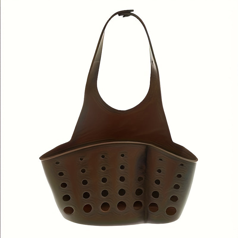 Solid Color Silicone Sink Brush and Drain Storage Basket with Removable Button