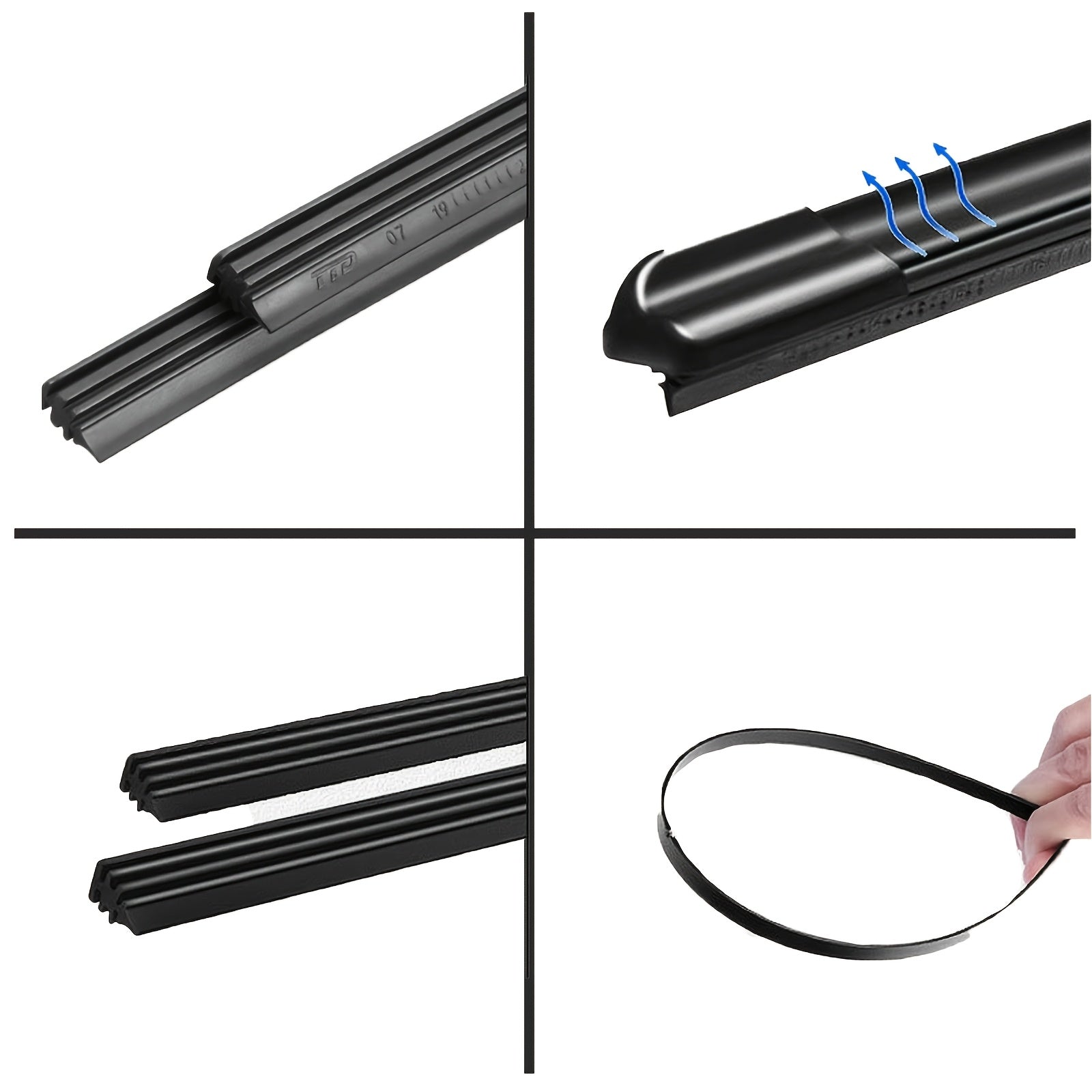 Universal Windshield Wiper Blades - Durable Rubber, Easy Install, Set of 3