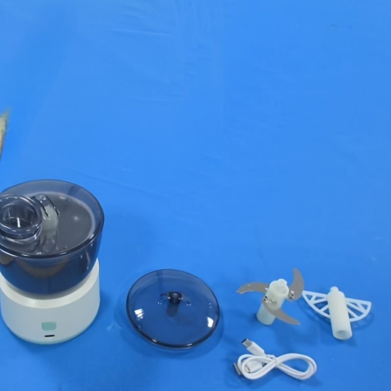 3-in-1 Elektr oziq-ovqat protsessori USB bilan qayta zaryadlanadigan 1400 RPM oshxona maydalagichi maydalagich bo'laklagichi