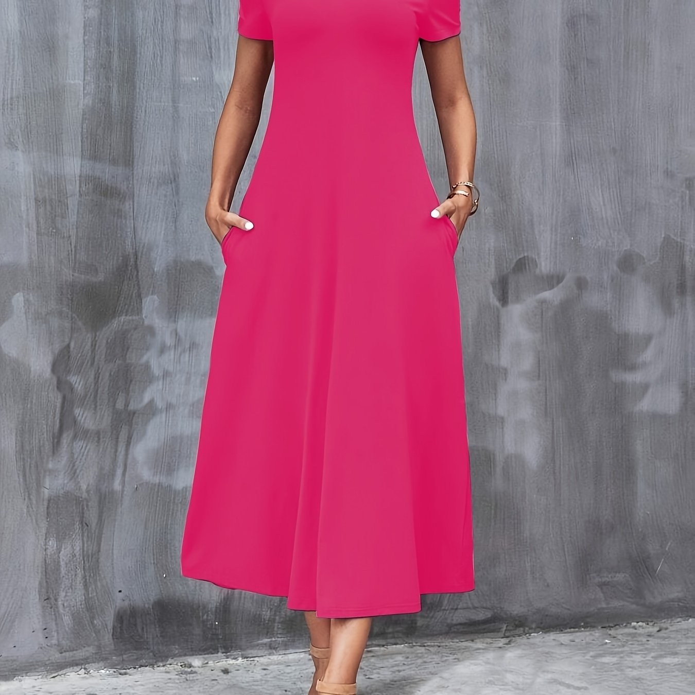 Ayollar uchun zamonaviy yashil V-shaklidagi A-line ko'ylak, cho'ntaklar bilan, tasodifiy polyester aralashmasi, mashinada yuvish mumkin, barcha fasllar uchun mukammal, porloq tuzilishga ega qulay moda.