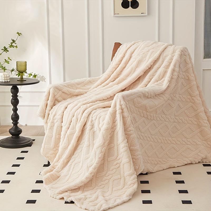 Soft Cozy Rhombus Jacquard Blanket Taffeta All-Season Couch Throw