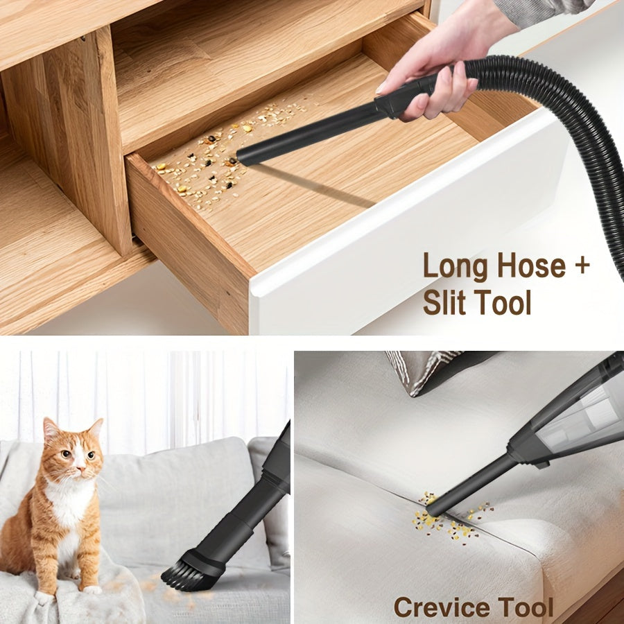 Aspiradora inalámbrica de mano para hogar y coche con succión potente y polvo