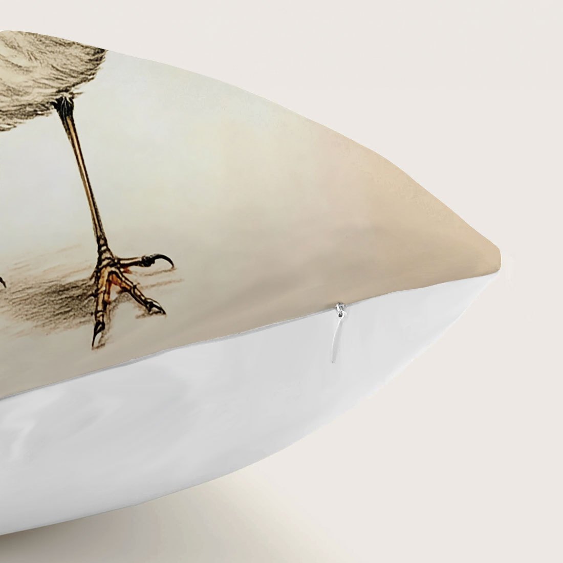 44.96x44.96cm Single-Sided Printed Cushion Cover Smoking Robin Retro Style Polyester Zipper Closure Machine Washable for Living Room Sofa Bedroom Decor