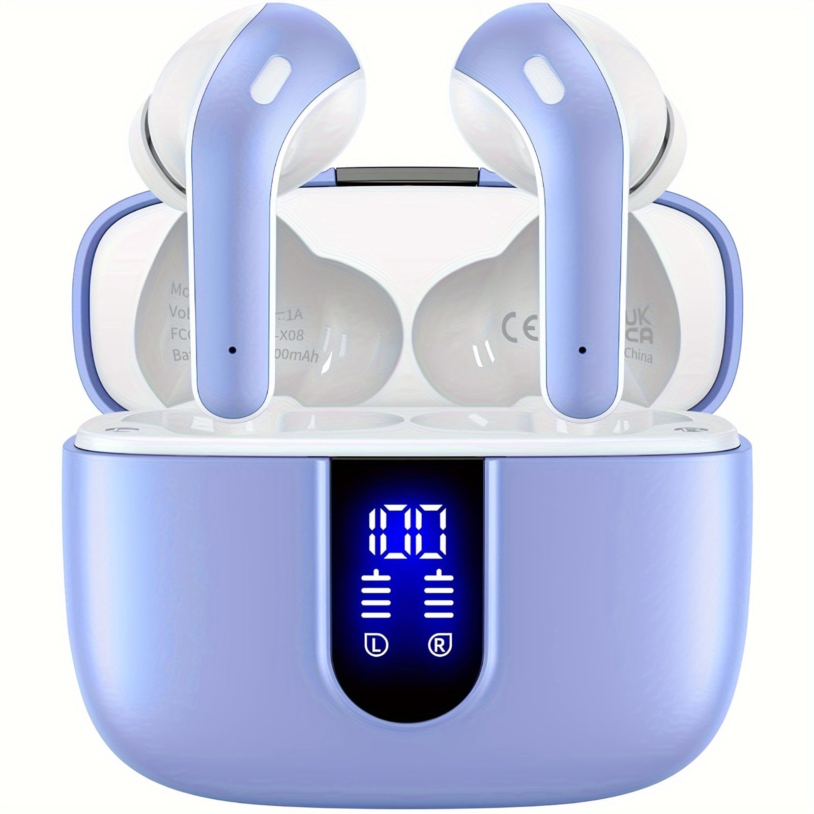 Wireless Earbuds with 60H Playback Noise Cancelling Touch Control Rechargeable Battery