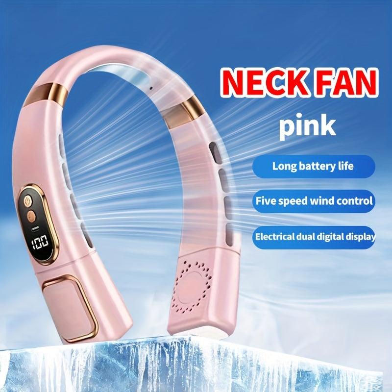 USB Fan with Adjustable Speeds Digital Screen Compact Portable for Indoor Outdoor Travel