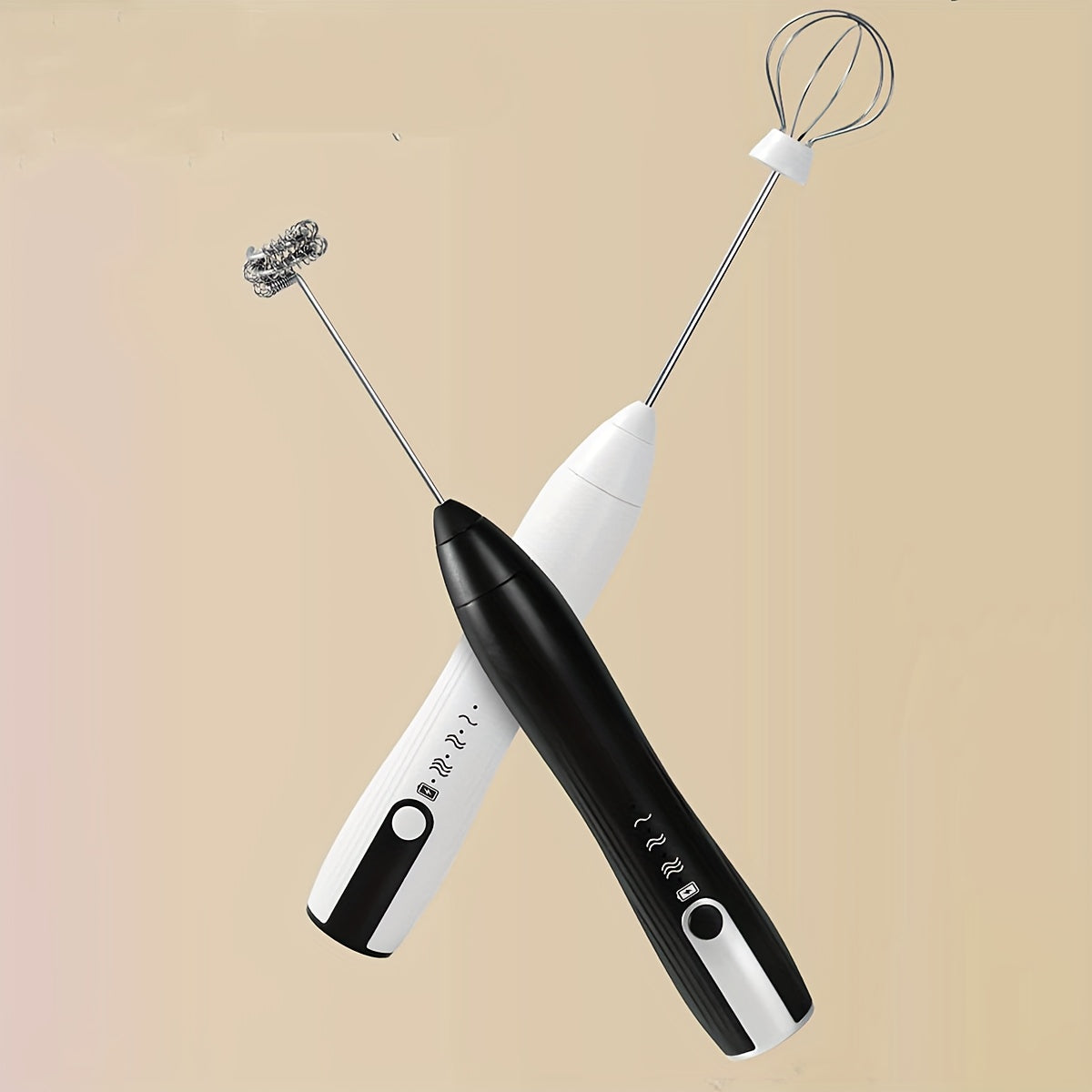 Electric Rechargeable Whisk for Eggs and Coffee, Double Head, 8000 RPM