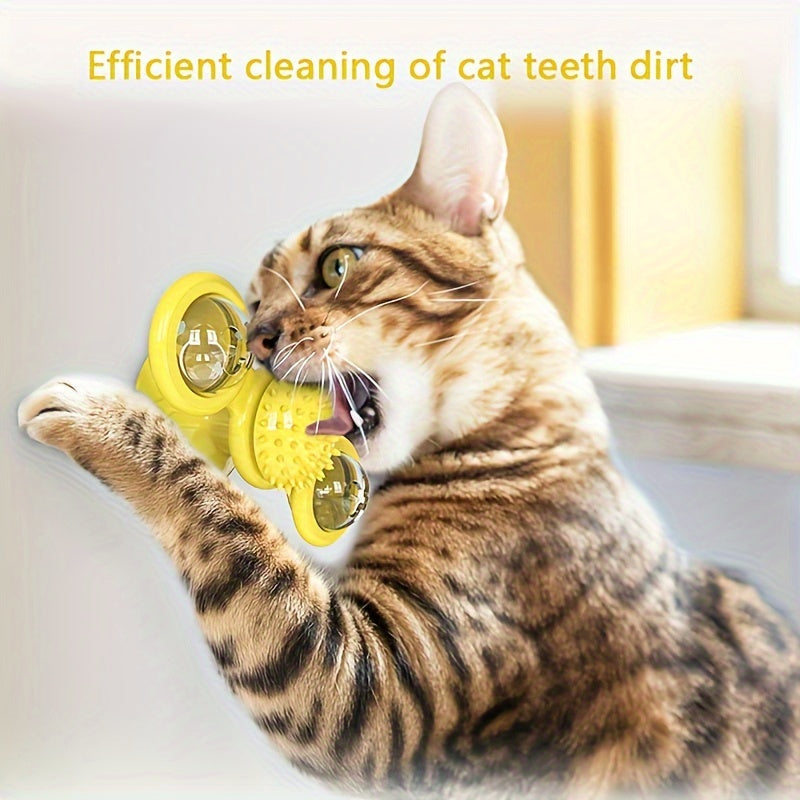 Rotating Cat Toy with Windmill Turntable Stimulates Play and Vitality