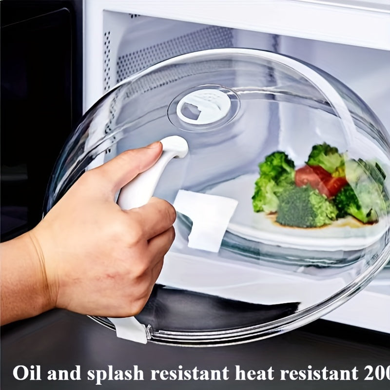Microwave Splatter Guard with Handle Heat-Resistant Cover for Food Preservation