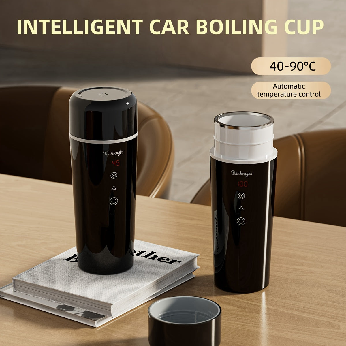 Portable 12V Electric Kettle 420ml Travel Car Coffee Tea Outdoor Dry Boil Protection