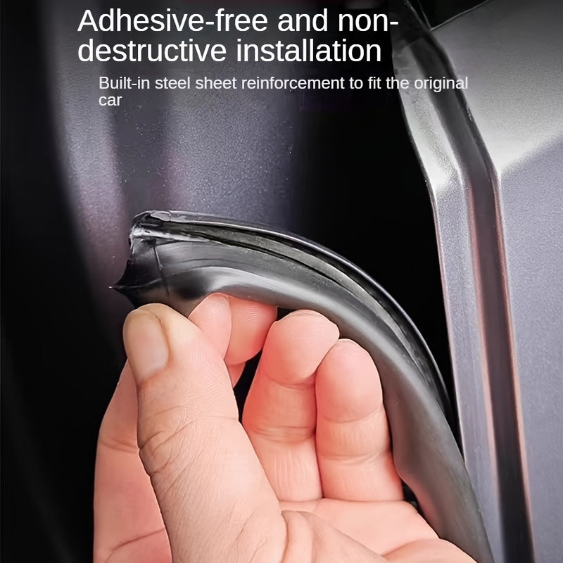 2-Pack Rubber Sealing Strips for Cars, Sound Insulation, Windproof, Dustproof