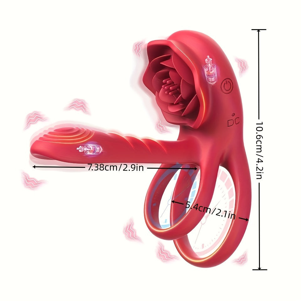 Мужские взрослые двойное вибрирующее кольцо для пениса с клиторным стимулятором и двумя моторами
