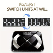Wireless Smart LED Scale with App Connectivity Battery Powered Weight Tracking Personal Care Electronics
