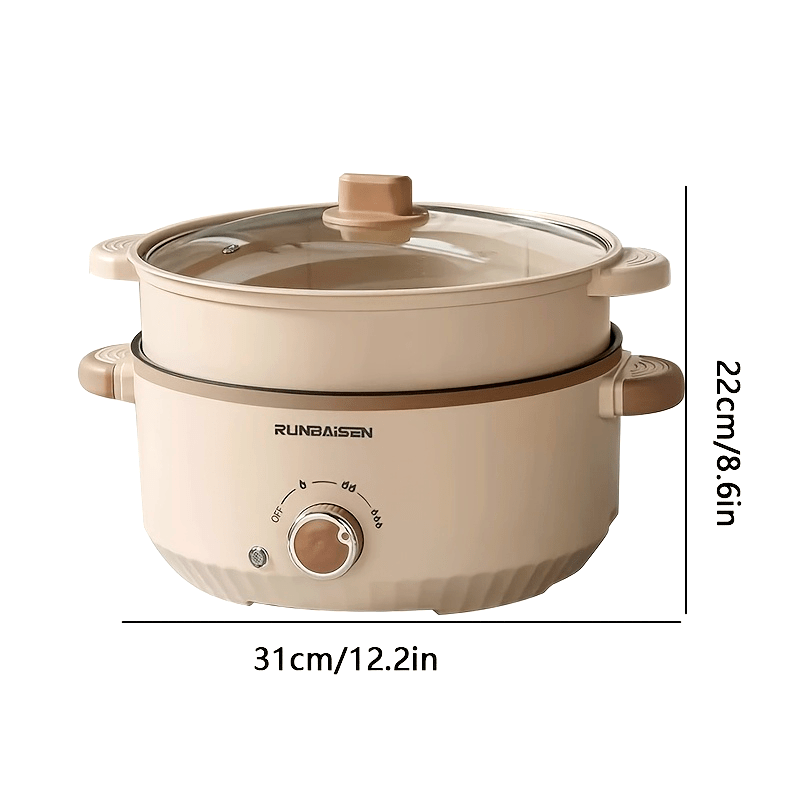 Olla eléctrica de gran capacidad, olla multifuncional para cocinar en casa, olla integradora para saltear, vaporera