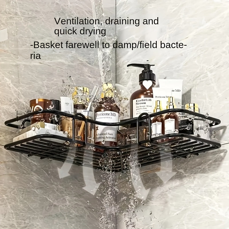 Stainless Steel Wall-Mounted Shower Caddy Rust-Proof Bathroom Organizer