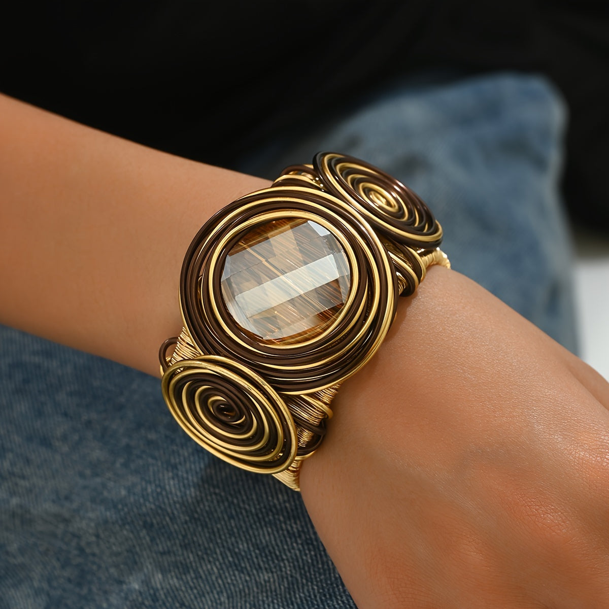 Bohemian Handmade Open Bangle Bracelet Exquisite Craftsmanship