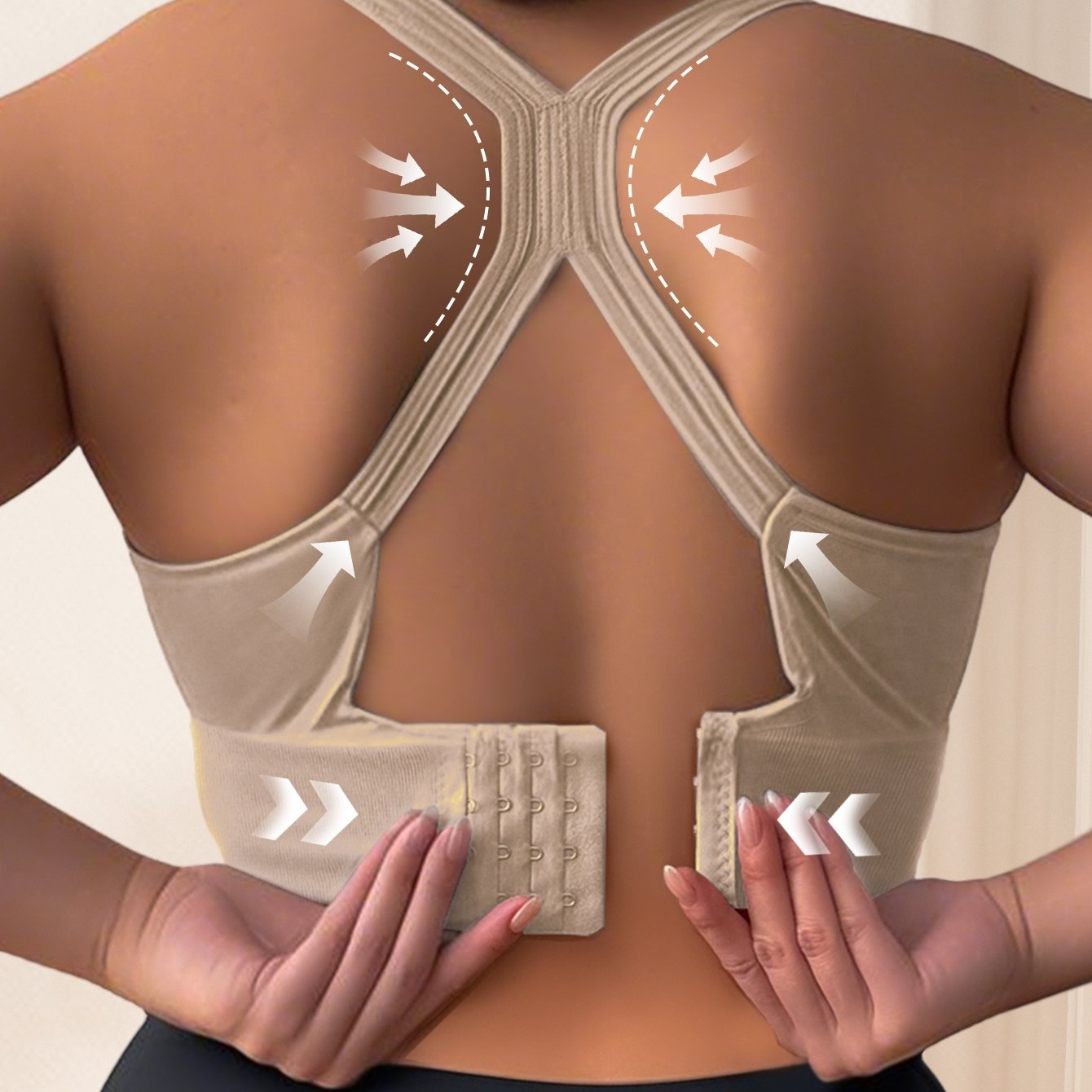 Women's Seamless Shock-Absorbing Back Support Sports Bra for Yoga Fitness