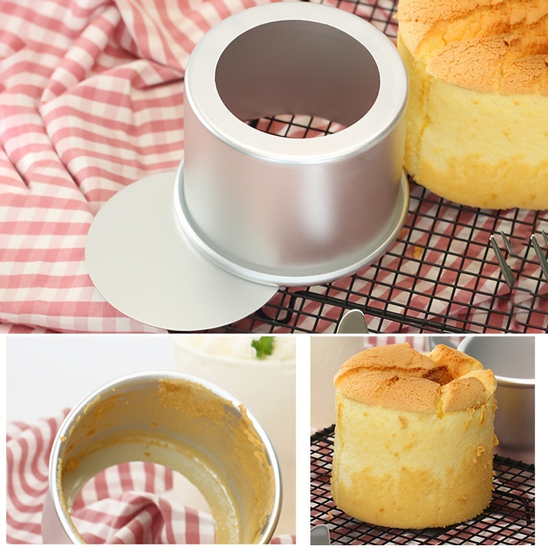Mini Aluminum Golden Round Cake Mold 2-Inch Removable Bottom Baking Tool