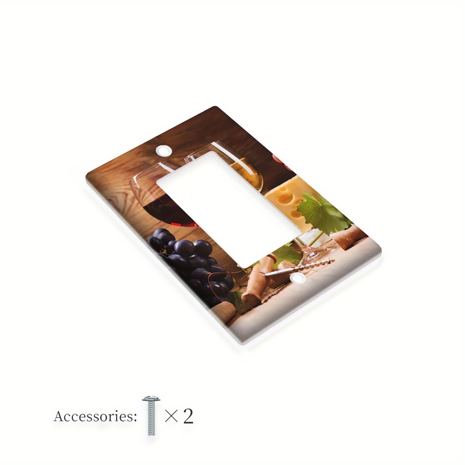 Wine and Cheese Light Switch Cover for Bathroom and Bedroom Easy Installation Battery-Free