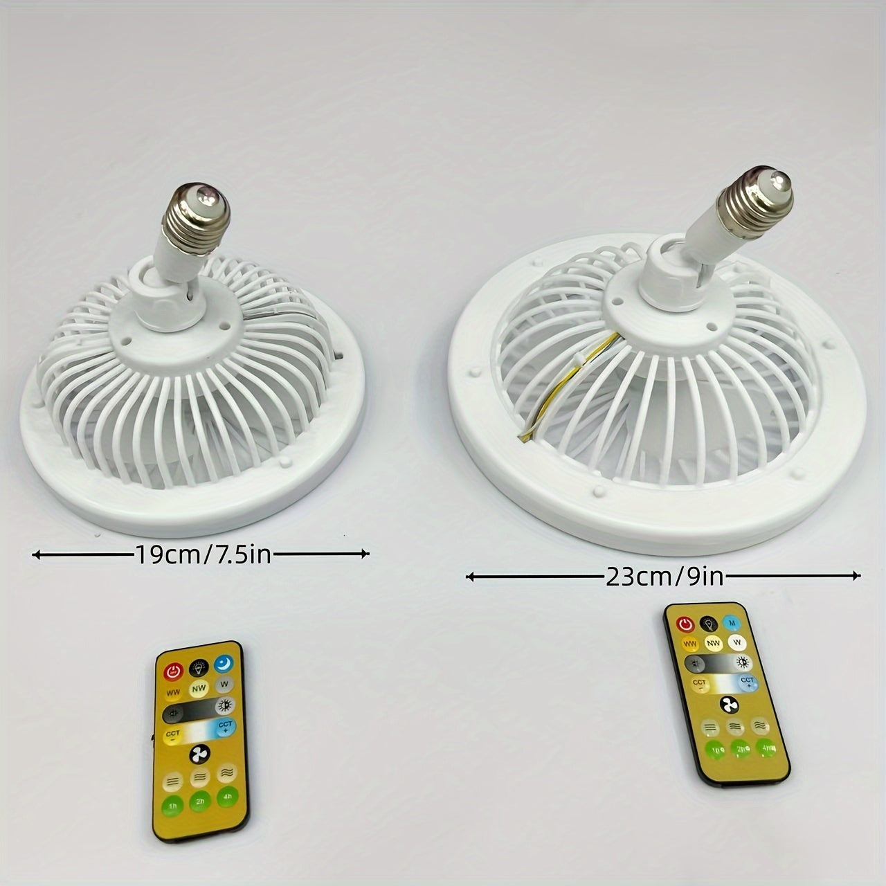 Modern LED Ceiling Fan Light with Remote Control, Adjustable Color Temperature, E27 Socket