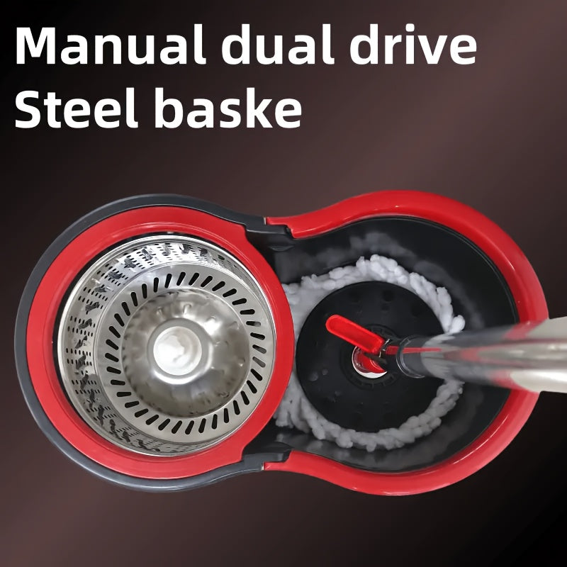 Tijoriy Spin Mop va Kova to'plami, 2-4 Mop boshli, ho'l va quruq polni tozalash uchun