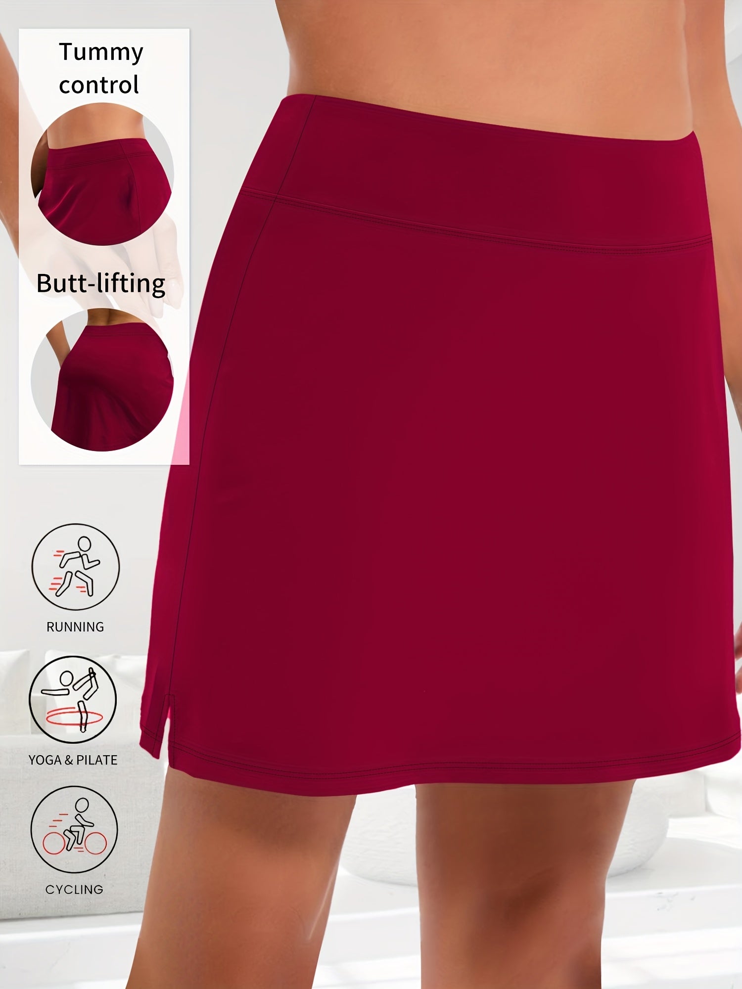 Falda de mujer de talla grande de cintura alta en línea A con elastano, ropa casual para la oficina