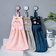 Cute Pig Hand Towel Kitchen Absorbent Versatile Household Use