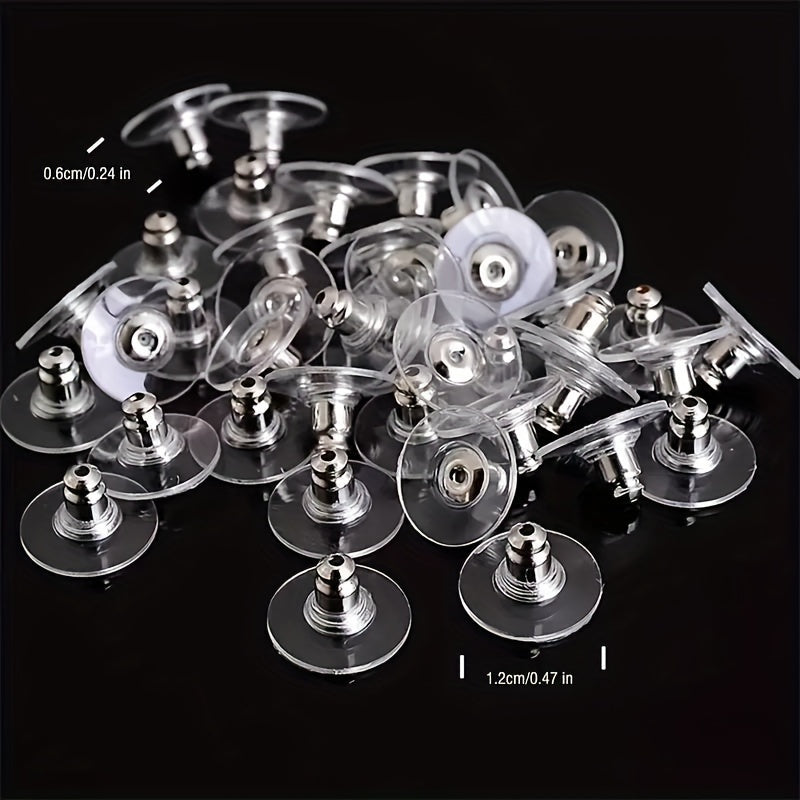 50 шт. цветосохраняющих электроотпечатанных задников для серег, против потери, против скольжения, штифты