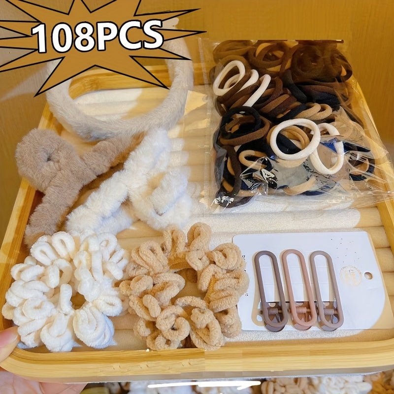 Women’s Plush Hair Clips Autumn Winter Color Small Hair Accessories Gift